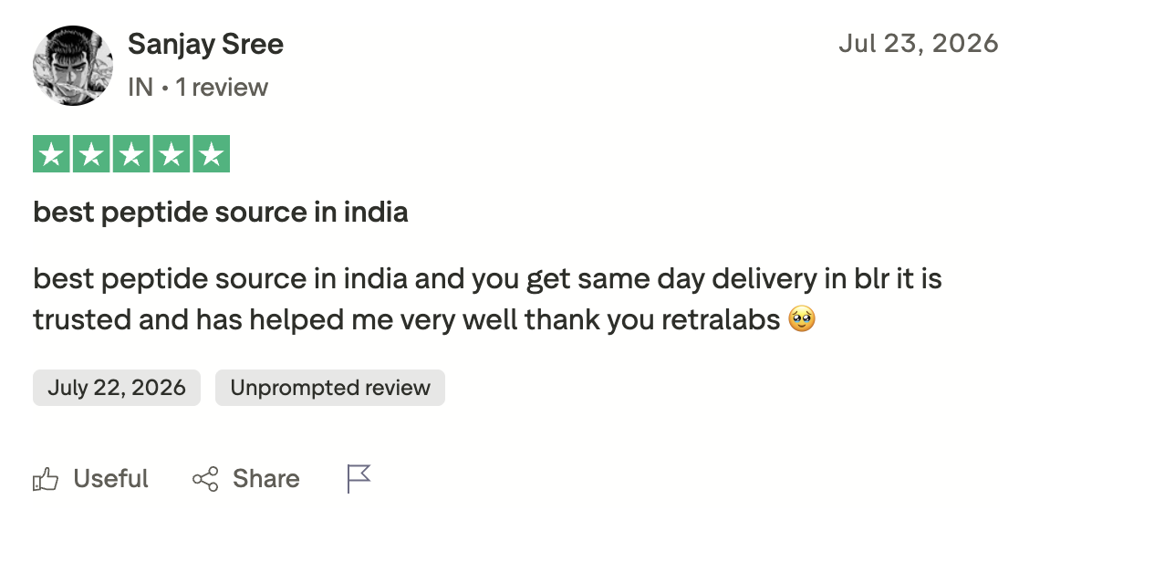 Customer review on Trustpilot